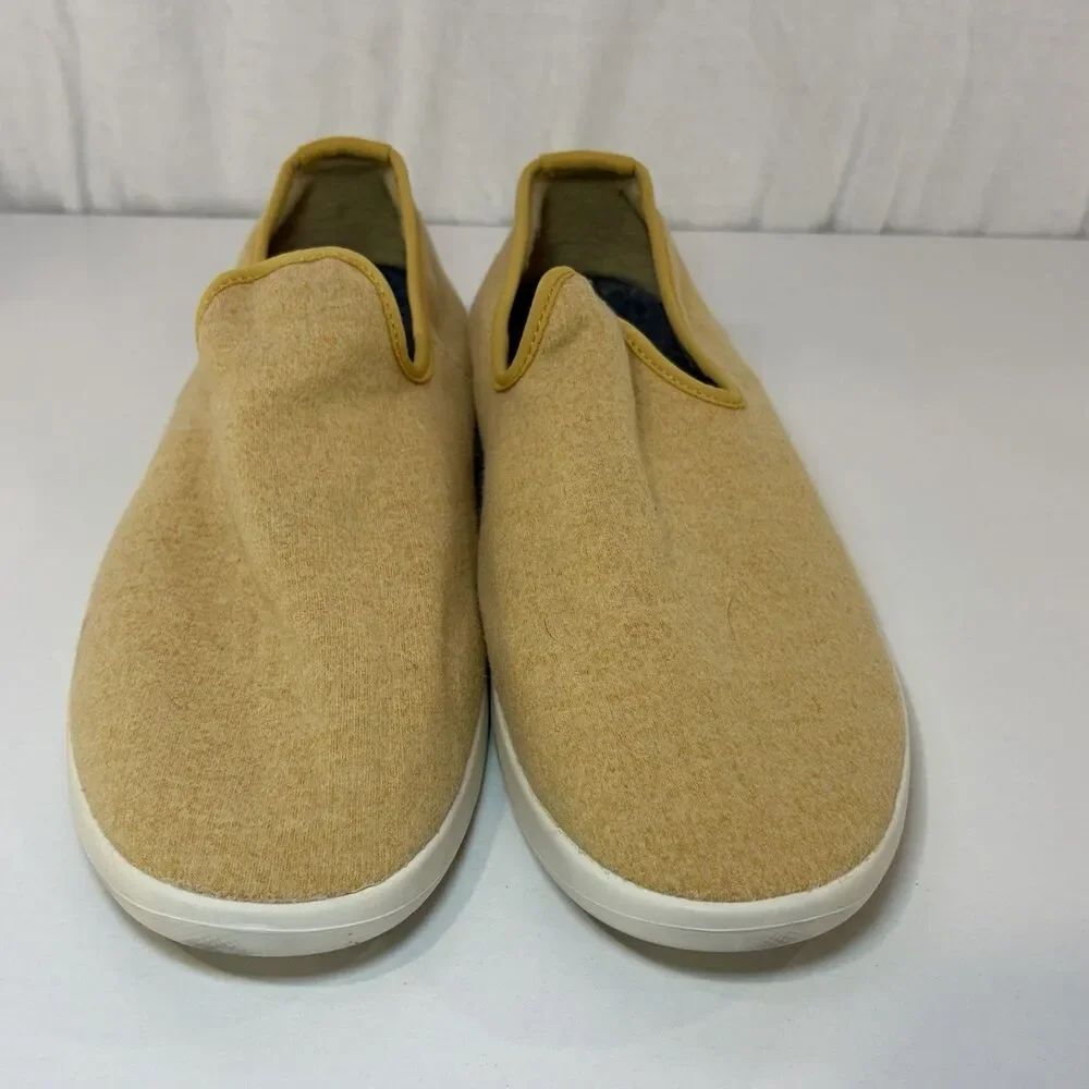 AllBirds Wool Lounger Yellow Slip On Loafer Mens Size 12 Natural Comfort